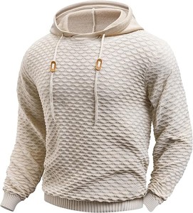 Sweat à capuche pour homme de haute qualité, épais, confortable, coupe régulière, poignets côtelés extensibles, uni, hiver, polyester/coton - Product Image 2
