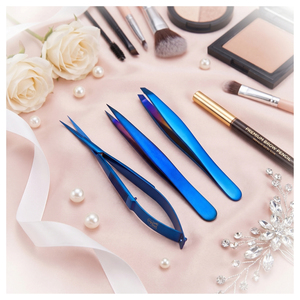 Pinzas para Cejas de Acero Inoxidable, Pinzas de Precisión Inclinadas y Puntiagudas, Pinzas para Maquillaje, Salón de Belleza, Herramienta de Cuidado Personal - Product Image 1