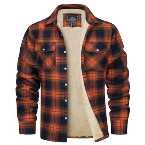 Garment Manufacturer Mens Plaid <b>Wool</b>/Acrylic Flannel <b>Shirt</b> Jacket Quilted Lined Autumn Breathable Eco-Friendly Anti-Wrinkle - Product Image 4