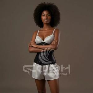 Corsés de lentejuelas negras brillantes con varillas de acero bajo el busto para fiestas y atuendos de moda - Product Image 5