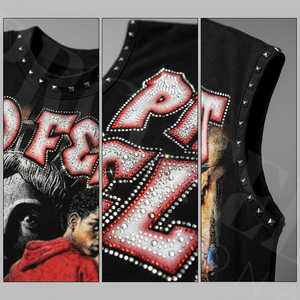 Screen Printed Vintage Graphic Sleeveless Tank Top Men Streetwear Hip Hop Oversized Muscle Tee Casual Summer Punk Style Shirt - Product Image 4