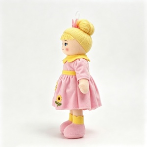 customized Mini Hanging Blonde Bun Rag <b>Doll</b>, Soft Fabric Girl Plush Ornament,Pink Sunflower Embroidered Dress Cloth <b>Doll</b> Pendant - Product Image 5