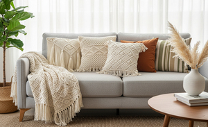 Handmade Knitted Geometric Pattern Bohemian Style Pillowcase Rectangle Organic Cotton Home Decor <b>Cushion</b> <b>Cover</b> - Product Image 4