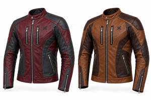 Chaqueta de Motociclista de Cuero de Diseño Contemporáneo |   Resistente al viento |   Cognac Borgoña Verde Oliva |   Fabricante OEM/ODM |   Premium - Product Image 5