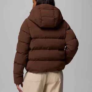 Women's Short Casual Canvas Blouson Hooded Loose Fit Lightweight Quilted <b>Waterproof</b> Windproof Breathable <b>Winter</b> <b>Coat</b> - Product Image 3