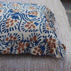 2026 Pink Cotton Cushion Cover with Piping Hand <b>Block</b> Printed 100% Cotton Throw Pillow for Sofa <b>Bed</b> & Home - Product Image 5