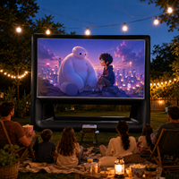 Pantalla Inflable Comercial para Cine al Aire Libre con Marco de Soporte Independiente para Cine en el Patio Trasero, Fiestas y Eventos