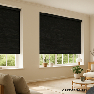 Persianas Enrollables Negras con Diseño de Madera, Modelo GB83056, 76x183cm, para Hogar y Oficina, OEM B2B, Mejor Proveedor, Garantía, Calidad Profesional, Superventas en Malasia - Product Image 1