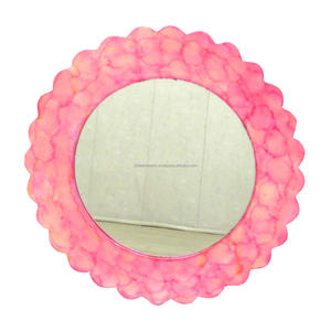 กระจกตกแต่งติดผนังทรงกลมขอบหยัก สไตล์ศิลปะตกแต่ง สำหรับห้องนั่งเล่น โต๊ะเครื่องแป้ง หรือกระจกแต่งหน้า - Product Image 4