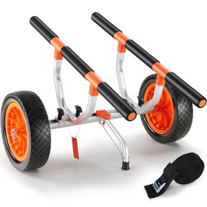Carrito para Kayak Resistente de 12 Pies, Capacidad de Carga de 450 lb, Ancho Ajustable, Carretilla Desmontable para Canoa, Neumáticos Sólidos, Remolque para Embarcaciones - Product Image 6