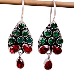 Pendientes Colgantes Étnicos Tribales Bohemios de Latón, Chapados en Plata Antigua, con Cristales de Estrás, Hechos a Mano, Vintage, para Mujer, para Boda, de Alta Gama - Product Image 1