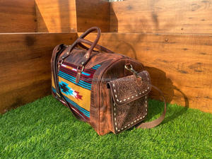 กระเป๋าเดินทางขนาดใหญ่หนังขนแกะทำด้วยมือสไตล์วินเทจ - Product Image 4