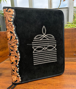 Portefeuille d'affaires en cuir suédé usiné à la main A4 personnalisé au point de botte Organisateur de porte-documents Dossier à fermeture éclair - Product Image 4