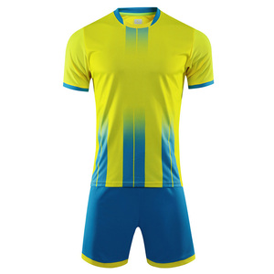 MILIENZ SPORTS APPAREL Conjunto de camiseta de fútbol para hombre, color blanco, azul degradado, cuello en V, manga corta, poliéster que absorbe la humedad, talla grande, ajustado - Product Image 1