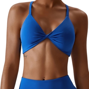 High Quality Lightweight Breathable Simple Cross Backless Front Custom Fitness Gym Workout Adjustable Strap Sports Yoga Bra - Product Image 5