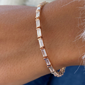Lab Grown Diamond Bracelet 10K 14K 18K Yellow White <b>Rose</b> <b>Gold</b> IGI Certified Ethical Sparkling Jewelry For Women - Product Image 3