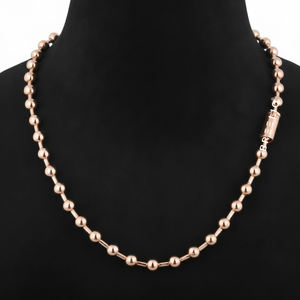 Collar de Cadena de Bolas de 6 MM Hecho a Medida en Oro Sólido de 14K, Joyería Fina y Moderna Unisex para Hombres y Mujeres - Product Image 6