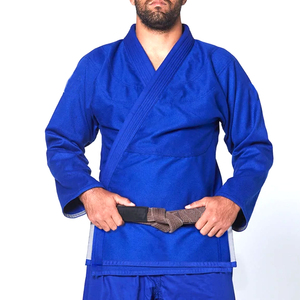 2026 Summer Karate Uniform <b>Blue</b> V-Neck Stretch Durable Breathable Long Sleeve Ribbed Poly Cotton OEM Sportswear Pakistan - Product Image 5