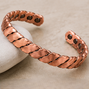 Pure Copper Twisted Link Magnetic Open Cuff Therapy Bracelet Luxury Metal Jewelry Promotional <b>Novelty</b> Gift - Product Image 6