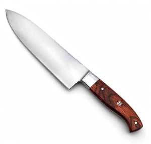 Cuchillo de Chef Profesional de 8 Pulgadas de Acero Inoxidable con Alto Contenido de Carbono y Mango Ergonómico de Madera de Palisandro - Product Image 4