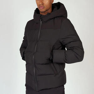 OEM Custom Logo Warm Simple Style Winter Quilted Down Coat Hooded Puffer <b>Jackets</b> <b>Zip</b> <b>up</b> Down <b>Jacket</b> for Men - Product Image 3