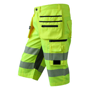 High Visibility Reflective <b>Cargo</b> Safety Shorts Multi Pockets Hi Vis Working Shorts Men's Safety <b>Work</b> wear Construction Shorts - Product Image 3
