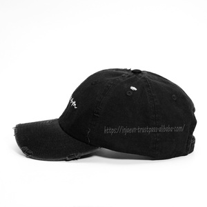 Gorra de Béisbol Vintage de Algodón Lavado con Efecto Desgastado, Bordado de Texto, Hebilla Metálica Ajustable, Estilo Urbano Y2K para Hombre y Mujer - Product Image 3