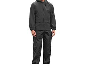 Combinaison de pluie respirante toutes saisons grande taille avec capuche réglable et fermeture éclair pour la randonnée, le camping et la course automobile - Product Image 1