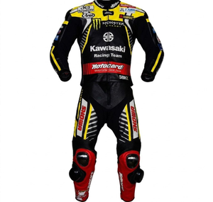 Traje de Carreras de Motocicleta de Una Pieza Leon Haslam Rawasaki WSBK, Traje de Carreras Profesional con Armadura de Nivel 2 CE - Product Image 1