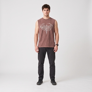 Débardeur graphique vintage délavé pour homme, en coton imprimé personnalisé, style streetwear décontracté pour l'été - Product Image 1