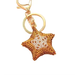 Unique Designer Colorful Bead Embroidery Keychain Handcrafted Fruit Pattern <b>Key</b> <b>Holder</b> Charm for Travel Bags - Product Image 4