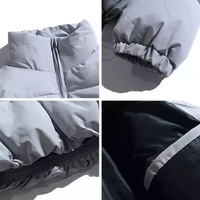 Veste matelassée personnalisée OEM pour homme, veste d'hiver chaude en duvet matelassé, col montant, fermeture éclair intégrale, vêtements décontractés pour l'extérieur, fabricant