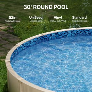 Telo di Ricambio per Piscina in Vinile Durevole, Stile Senza Bordi, 30ft, Altezza Parete 52in, Lunghezza 25m, Spessore 1.5mm, Calibro Standard - Product Image 2