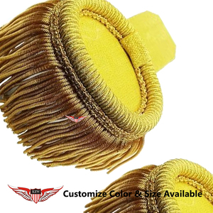 Epaulettes Dorados con Flecos Amarillos – Uniforme de Banda de Marcha con Bordado de Hilo Mylar de Alta Calidad Personalizable - Product Image 3