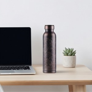 ขวดน้ำมิลตันคอปเปอร์ ลายดอกไม้สลักด้วยเลเซอร์ ฝาเกลียวสแตนเลส - Product Image 4