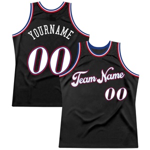 Maillot de basket rétro personnalisé 100 % polyester respirant imprimé noir en maille, débardeur avec nom et numéro, tenue d'équipe pour hommes adultes - Product Image 1