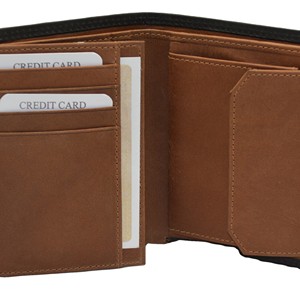 <b>Men's</b> Genuine Leather Bifold <b>Wallet</b> Slim Fold Closure <b>Black</b> Minimalist Style Daily Use - Product Image 4