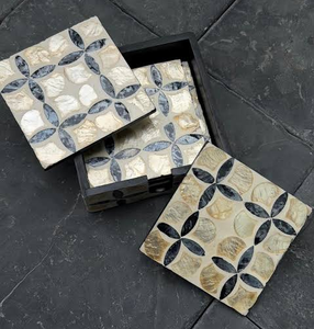 Sous-verre en nacre au design exclusif, fait main, mosaïque moderne en nacre, sous-verre à thé, prix de gros - Product Image 3