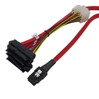 Câble de connexion réseau haute vitesse Mini SAS 36P SFF-8087 4*SFF-8482 SAS 29Power Red