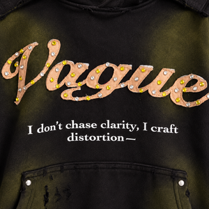 Custom Unisex <b>Black</b> <b>Zipper</b> <b>Hoodie</b> Metallic Script Graphic Studded Heavyweight Fleece Streetwear Oversized Casual Wear - Product Image 3