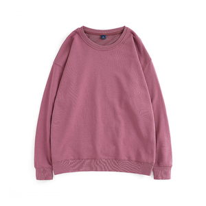 Sweat-shirt en coton gris à manches longues et col rond pour homme, coupe ample, tricoté, couleur unie, design simple - Product Image 5