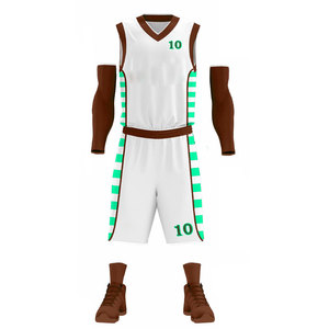 Maillot de football personnalisé sublimé, blanc, marron, vert, rayé, à capuche, imprimé géométrique, manches courtes, anti-humidité, haute qualité - Product Image 4