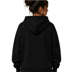 Sudadera con Capucha Negra Extra Grande para Mujer con Diseño de Logotipo Personalizado con Pedrería, Sudadera de Felpa de Algodón Premium, Ropa Casual de Invierno - Product Image 2