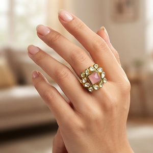 DIVYORO Anillo clásico de latón oxidado chapado en oro rosa para mujer - Product Image 4