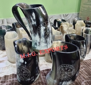 Nueva Taza Vikinga Auténtica Hecha a Mano de Cuerno de Vaca, Ecológica, Estilo Medieval, para Cerveza/Ale y Jengibre, Ideal para Decoración del Hogar y Regalos Empresariales - Product Image 3