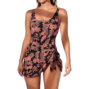 Trendy Swim Dress With <b>Flowy</b> Skirt Design Perfect Blend Of Fashion Comfort And Beach Ready Style - Product Image 3