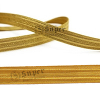 Fil de bullion fait main de haute qualité, galon tressé, dentelle, paillettes dorées métalliques, motif rayé, uniformes de cérémonie OEM