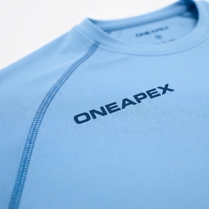 Camiseta de Compresión para Hombre, Azul Claro, Manga Corta, Deportiva, para Gimnasio, Entrenamiento, Ropa Deportiva, Logotipo Personalizado, Fitness, Running, Ejercicio - Product Image 3