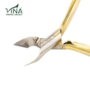 Pince à cuticules finition dorée VNC-999-GC coupe-ongles en acier au carbone Vina outil à double ressort pour un usage professionnel - Product Image 5