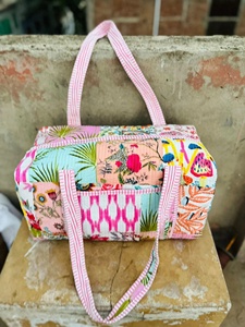 Nueva Bolsa de Mano Grande Personalizada de Algodón Acolchado, Bolsa de Hombro con Estampado Floral, Lavable, Bolsa de Viaje, Bolsas de Compras Ecológicas para Yoga - Product Image 5
